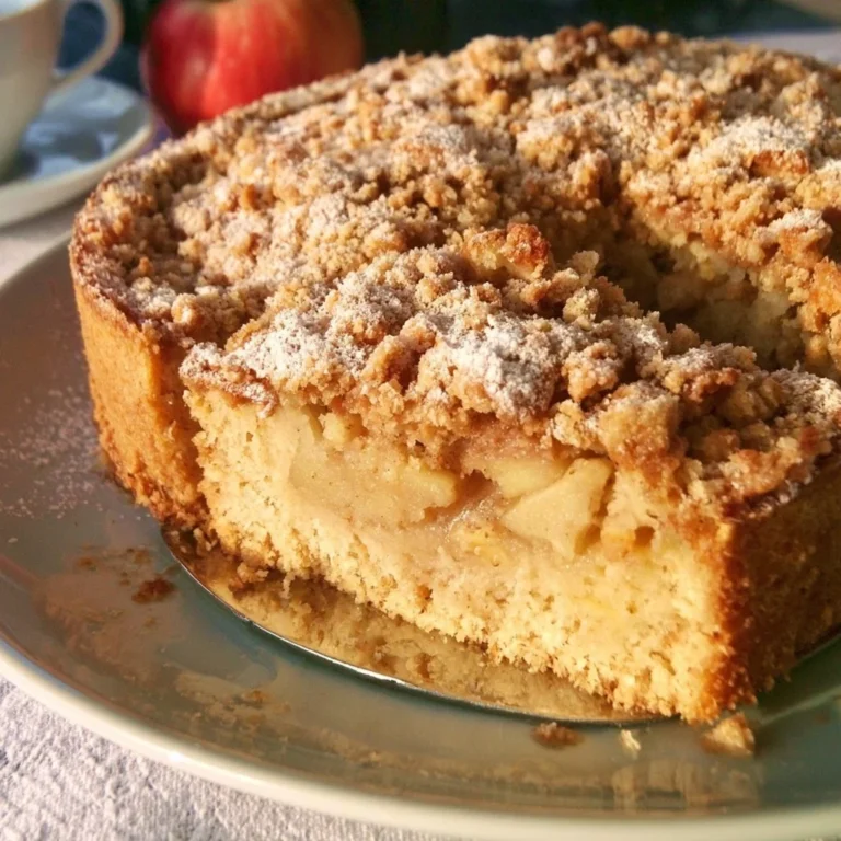 Gâteau aux pommes streusel allemand, dessert moelleux et savoureux