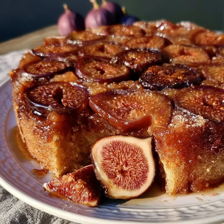 Gâteau inversé aux figues fraîches et au rhum, un dessert casher délicieux.