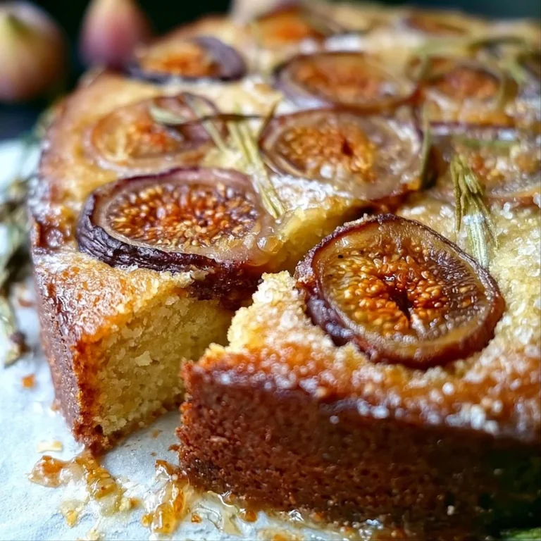 Gâteau sans gluten aux figues et romarin décoré, idéal pour les sans gluten.