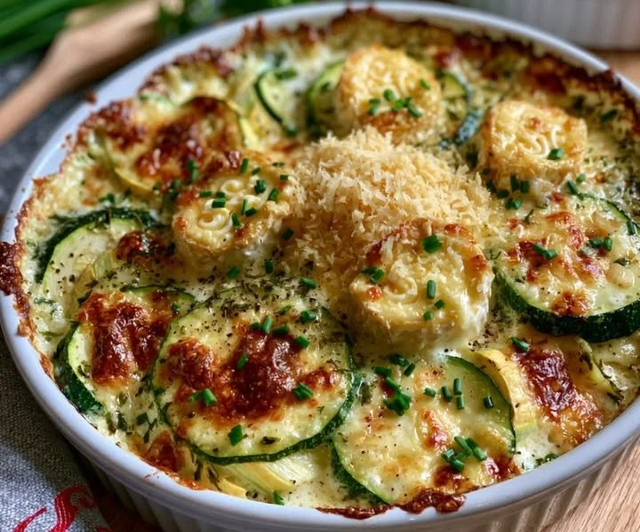 Gratin de Courgettes au St Morêt et au Gruyère, un plat crémeux et savoureux