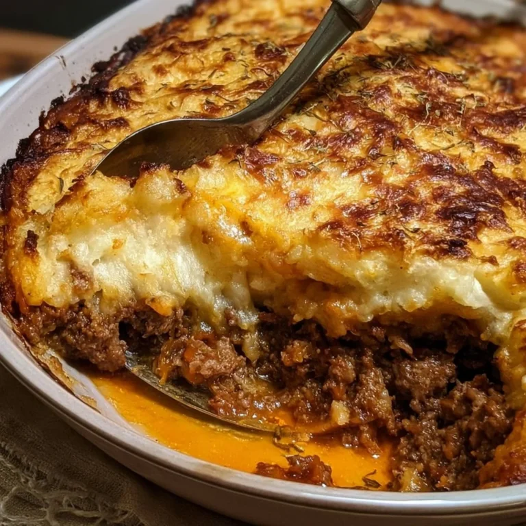 Hachis Parmentier, un plat traditionnel français à la viande hachée et purée.