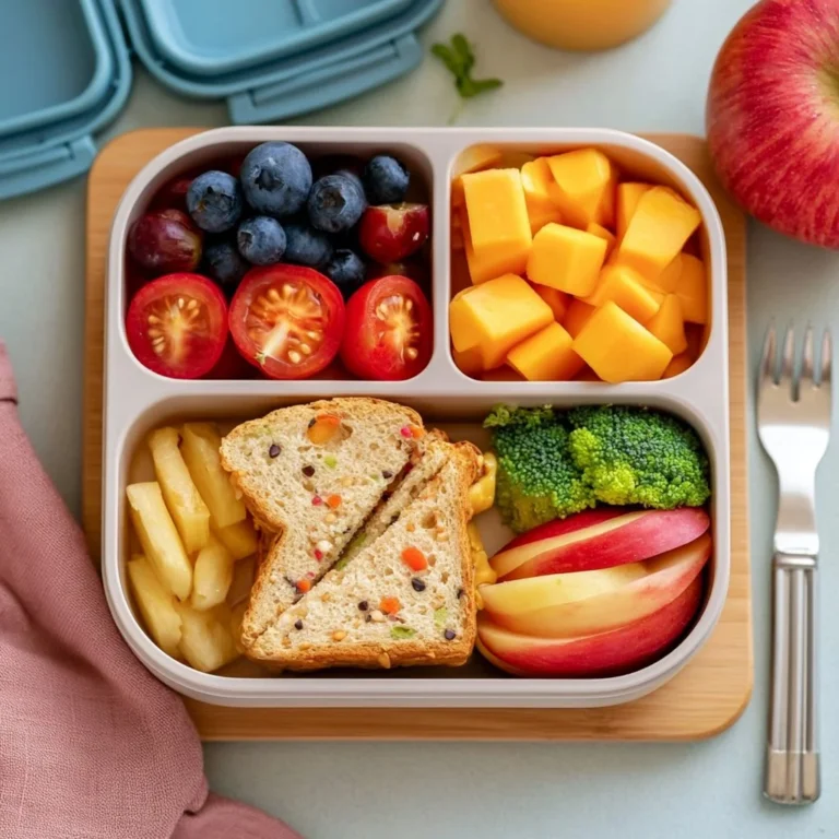 Déjeuner pour tout-petits composé d'aliments sains à la maternelle