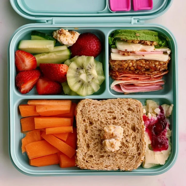 Idées de déjeuner pour enfants et tout-petits dans une boîte à lunch colorée.