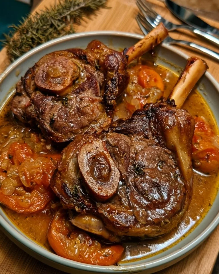 Jarret de veau à l'os cuit lentement avec des légumes frais