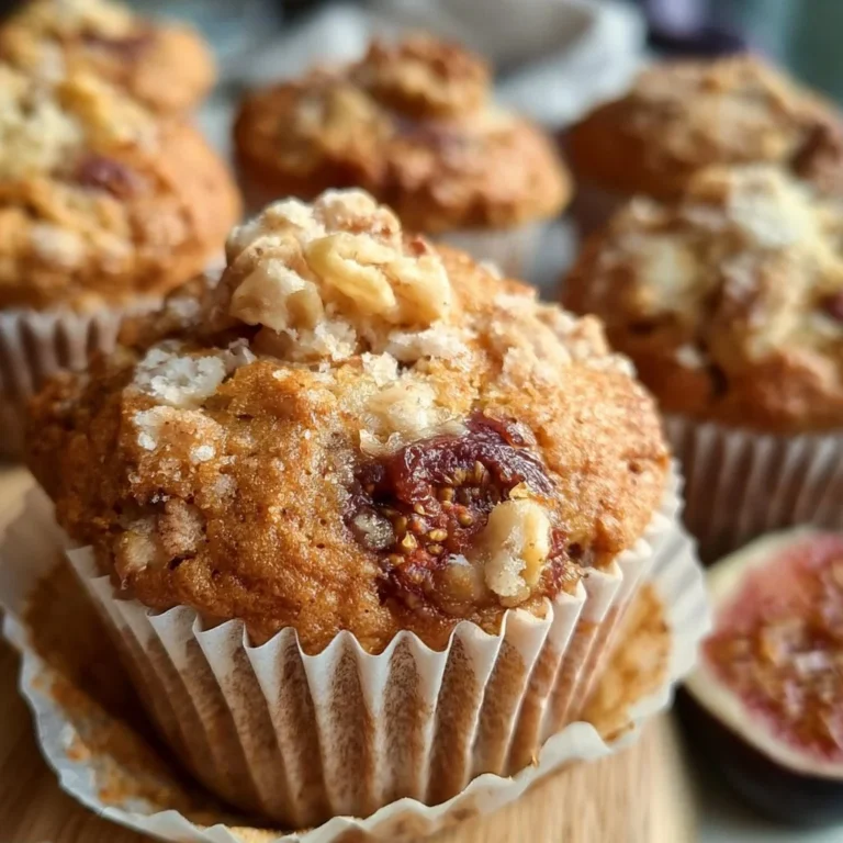 Muffins aux figues et aux noix sortant du four, délicieux et moelleux