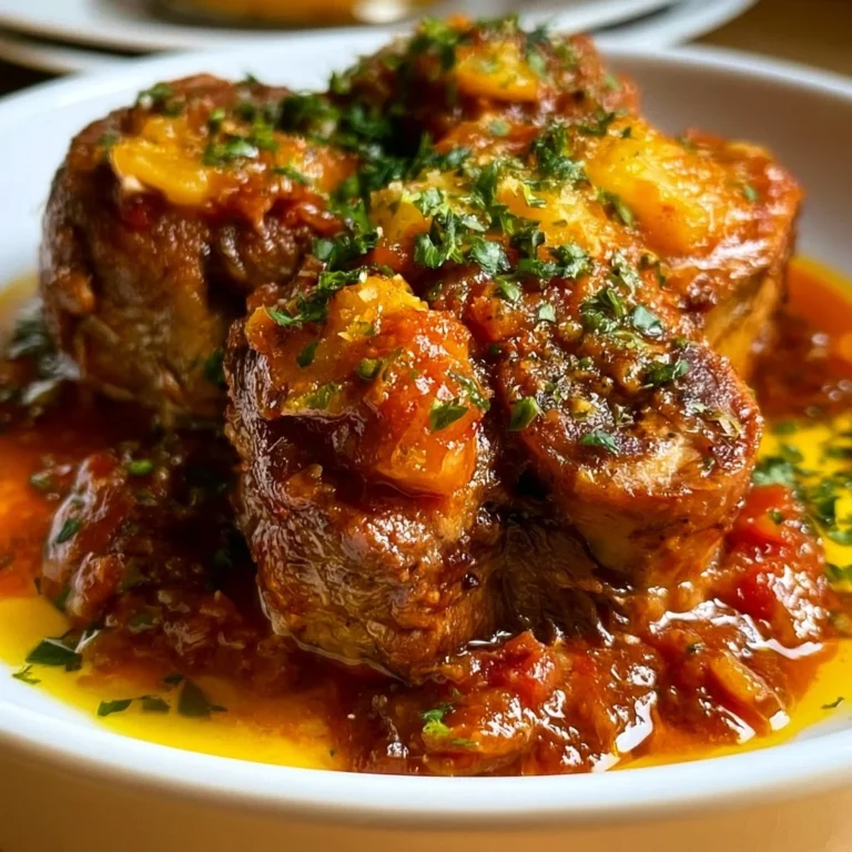 Osso Bucco à la Milanaise, plat de veau savoureux garni de gremolata.