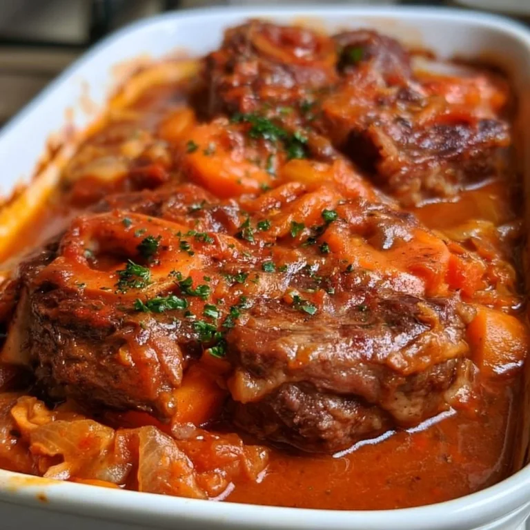 Plat d'Osso Bucco au Four, servi avec garniture colorée et appétissante