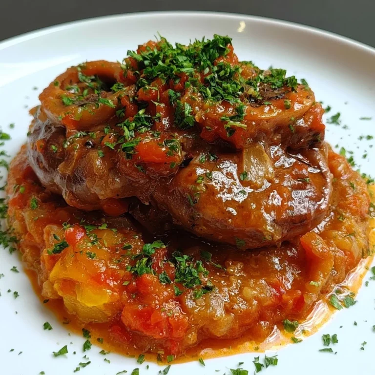 Osso Buco de veau mijoté, plat traditionnel italien garnie de gremolata.