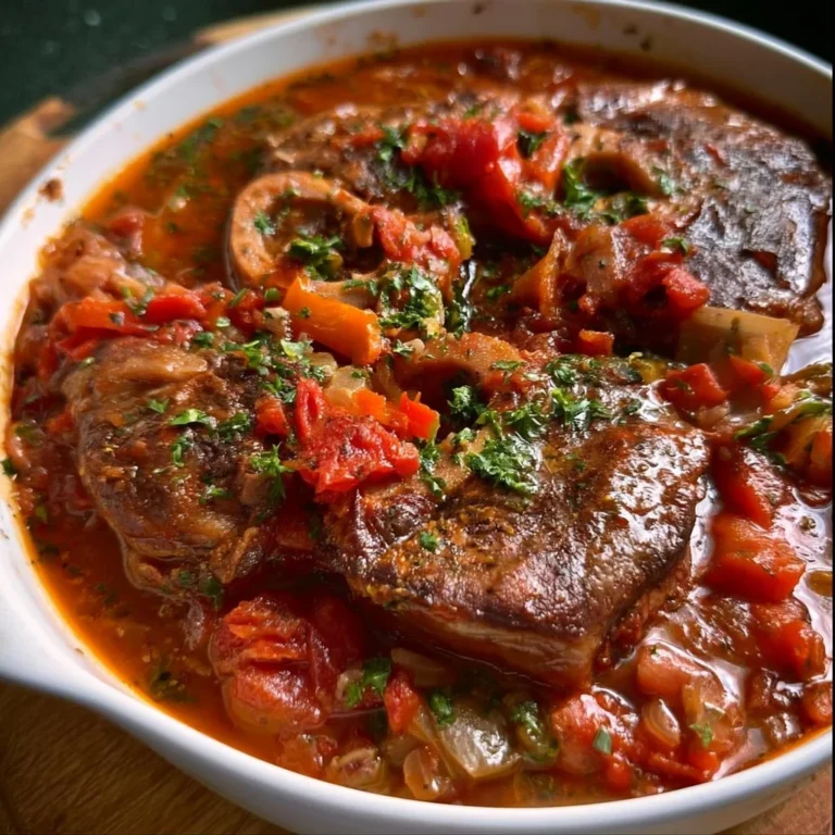 Plat d'osso-buco servi avec garniture et sauce