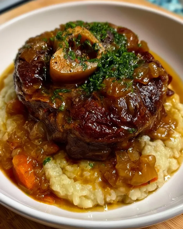 Osso Buco servi avec Gremolata, un plat traditionnel italien.
