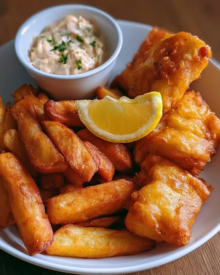 Plat de poisson et frites croustillantes, un classique de la cuisine.