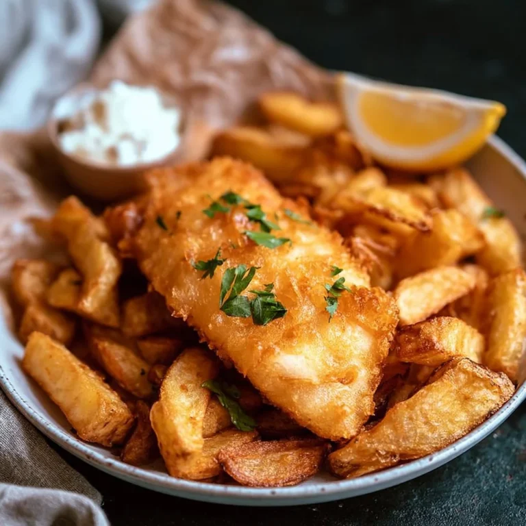 Assiette de poisson et frites croustillantes, plat savoureux et appétissant