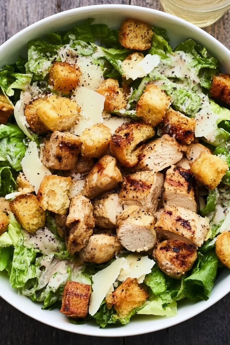 Salade César au poulet grillé avec croûtons et parmesan