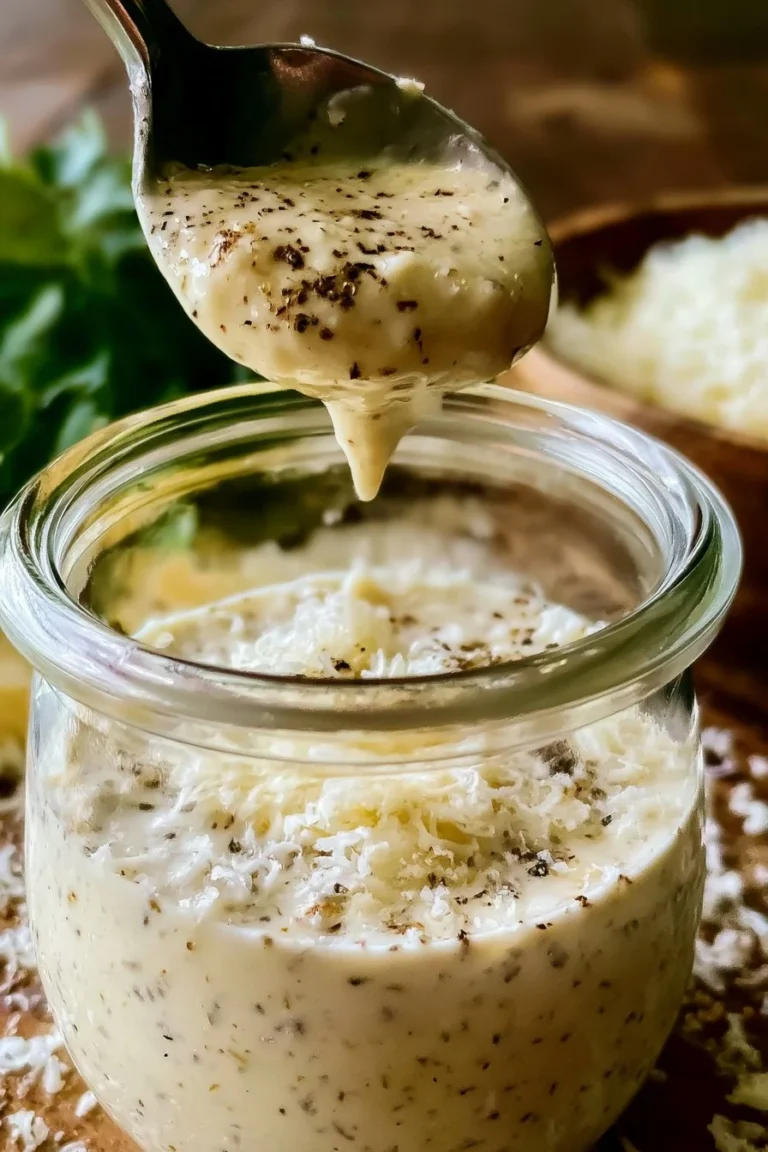 Vinaigrette César maison préparée avec des ingrédients frais et savoureux