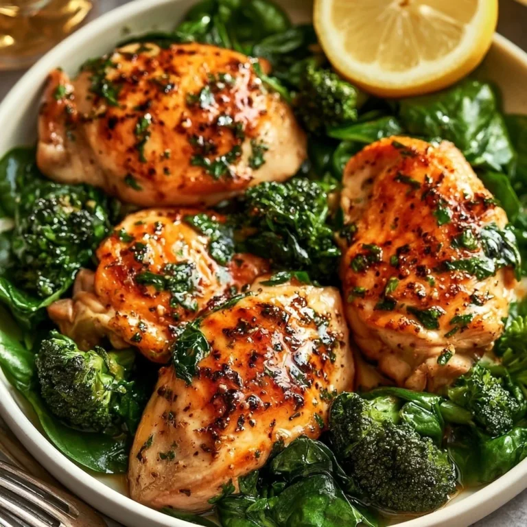 Cuisses de poulet au four avec épinards pour une alimentation saine