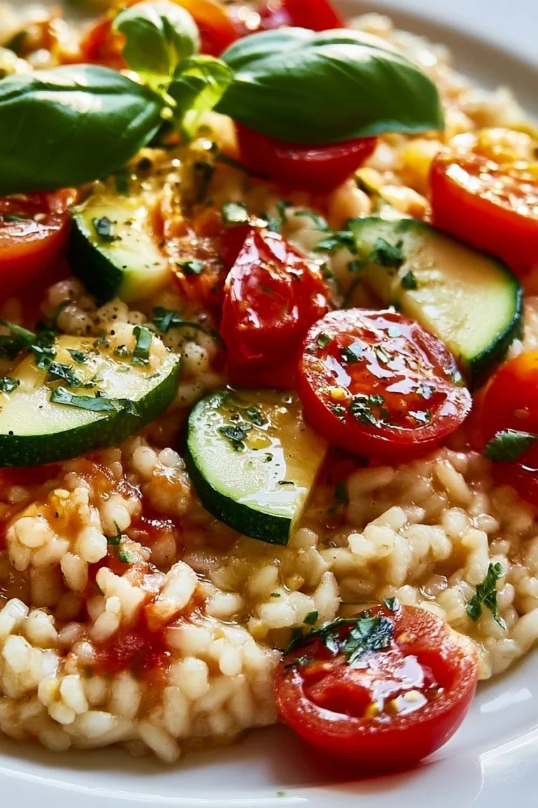 Risotto léger aux courgettes et tomates, plat savoureux et sain