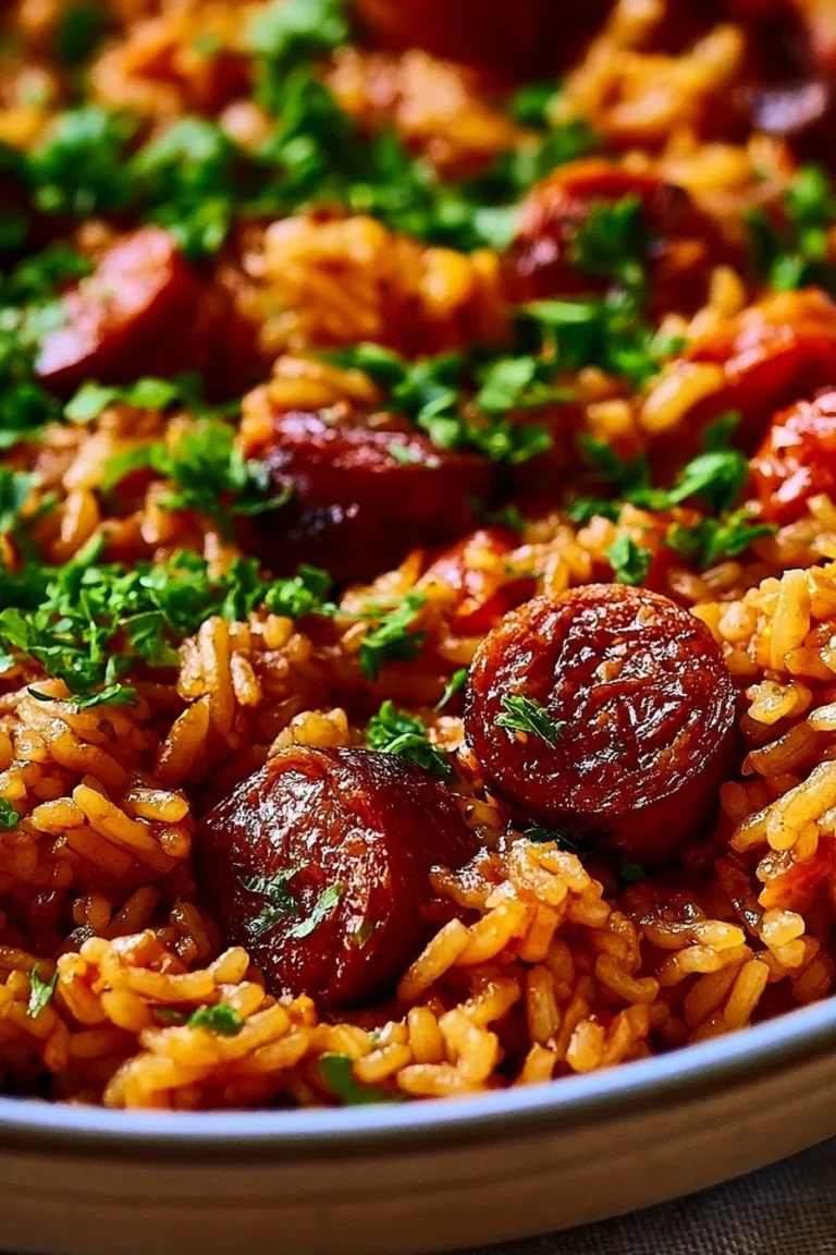 Riz au chorizo et à la tomate dans un plat appétissant