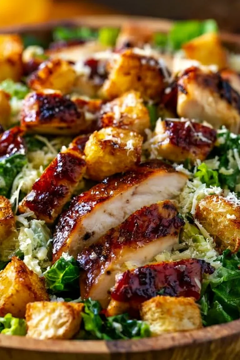 Salade César crémeuse au poulet et croûtons, prête en 15 minutes pour l'été