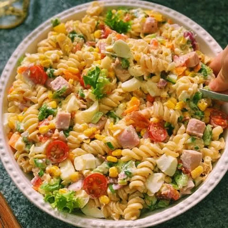 Salade de Chef garnie de légumes frais et de pâtes