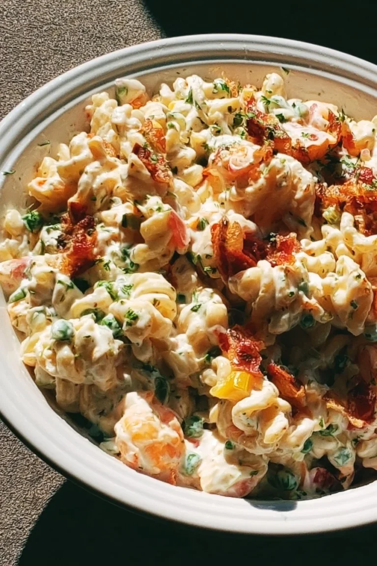 Salade de pâtes Ranch avec légumes frais et sauce crémeuse