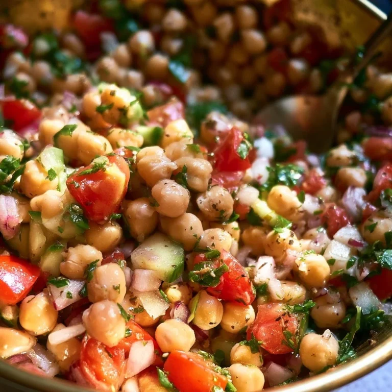 Salade de pois chiches colorée avec légumes frais et vinaigrette légère