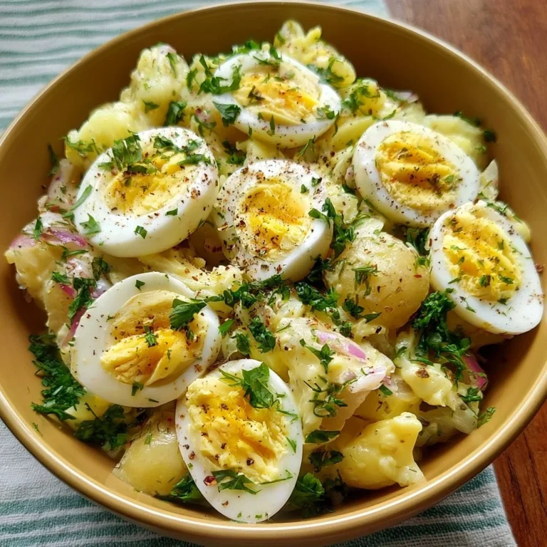 Salade de Pommes de Terre aux Œufs avec vinaigrette onctueuse