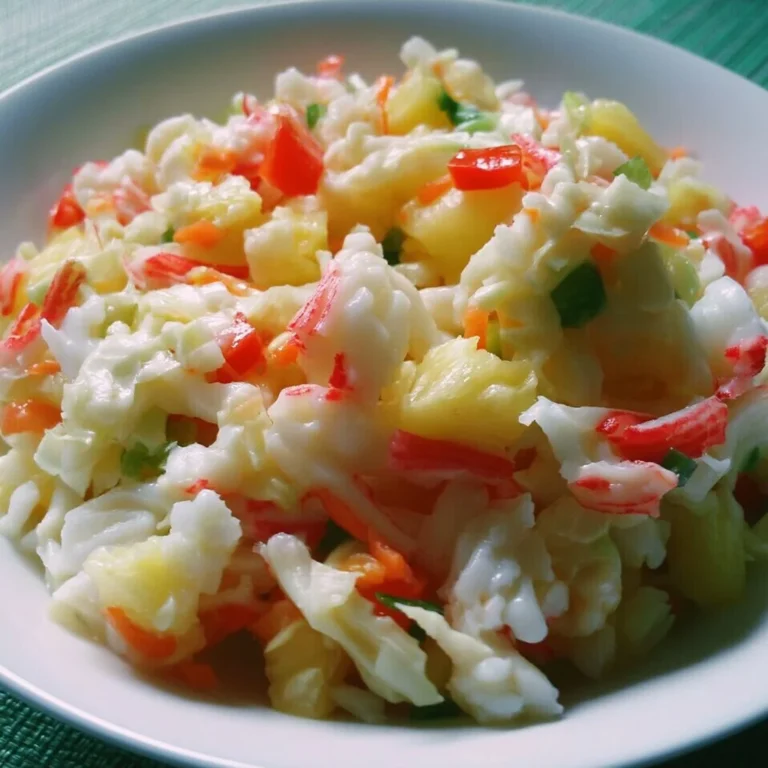 Recette de salade surimi ananas, une option saine et savoureuse.