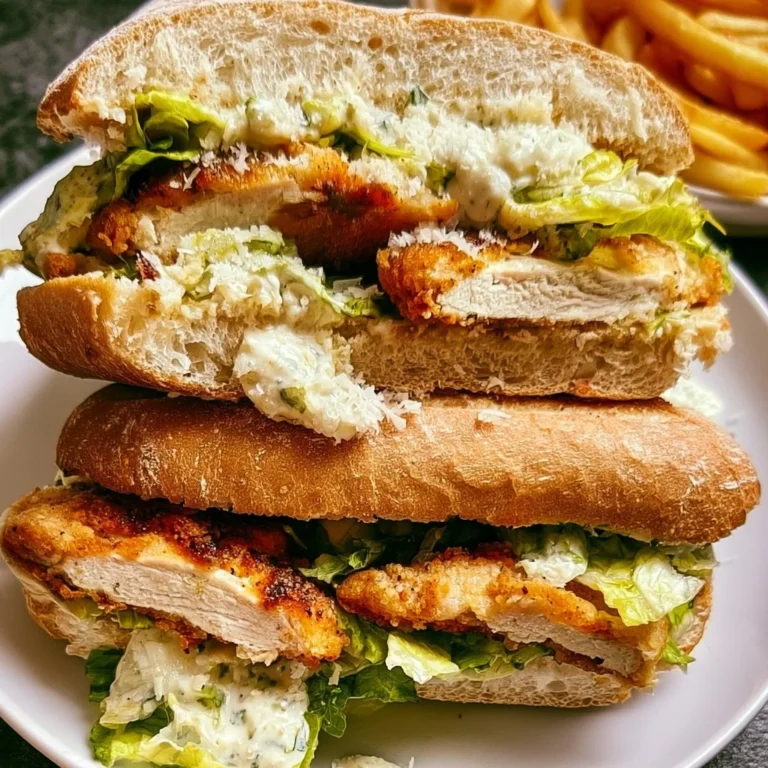 Sandwichs César au poulet délicieux et frais sur une planche en bois