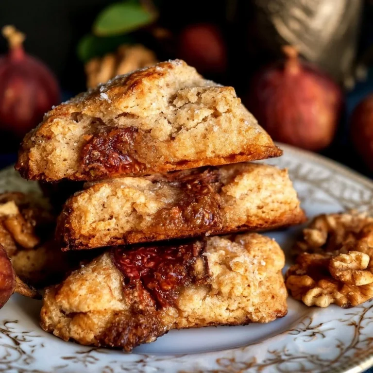 Scones aux figues frais et noix, délicieusement dorés et moelleux