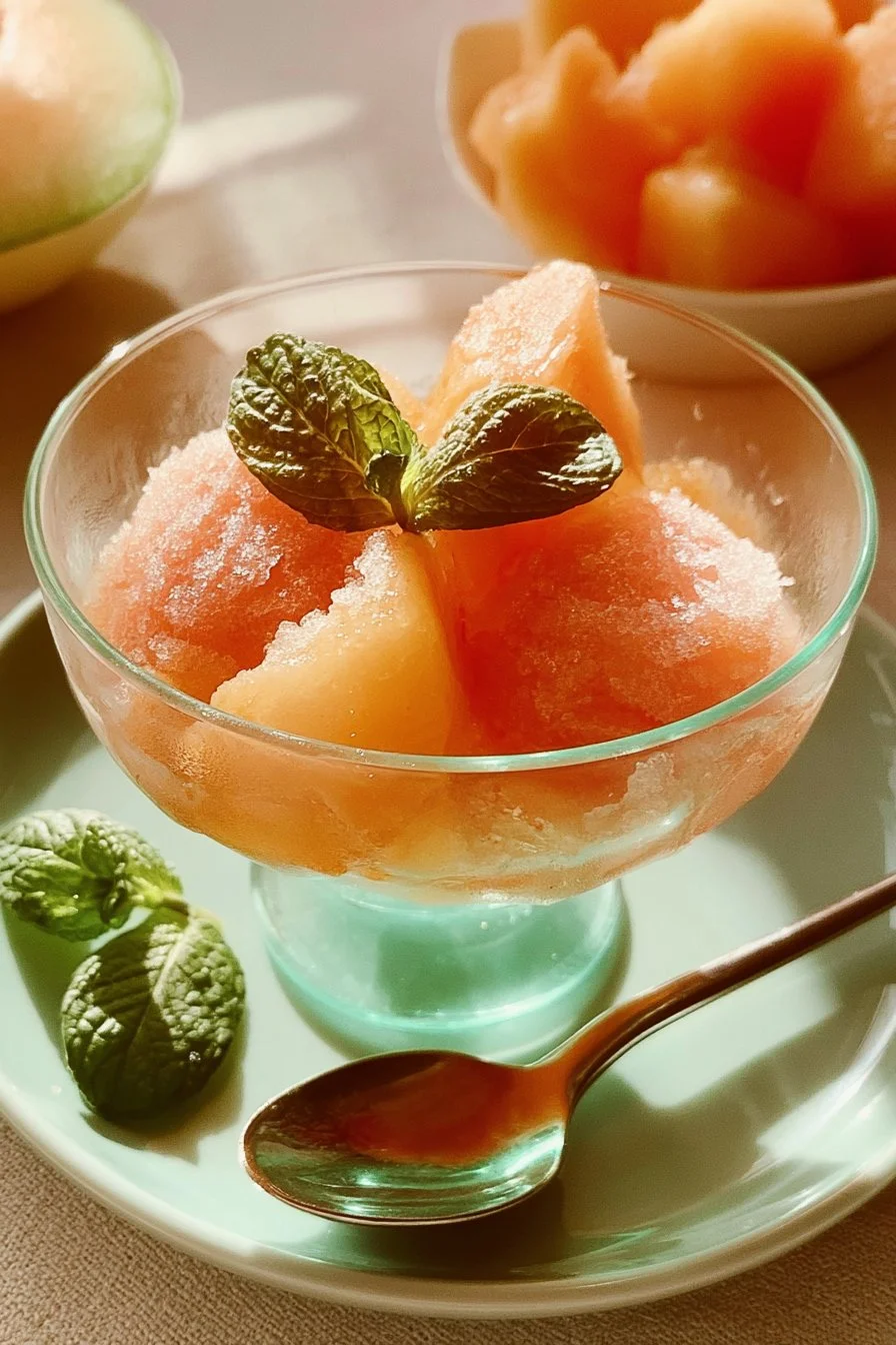 Sorbet Pêches et Melon maison, parfait pour l'été