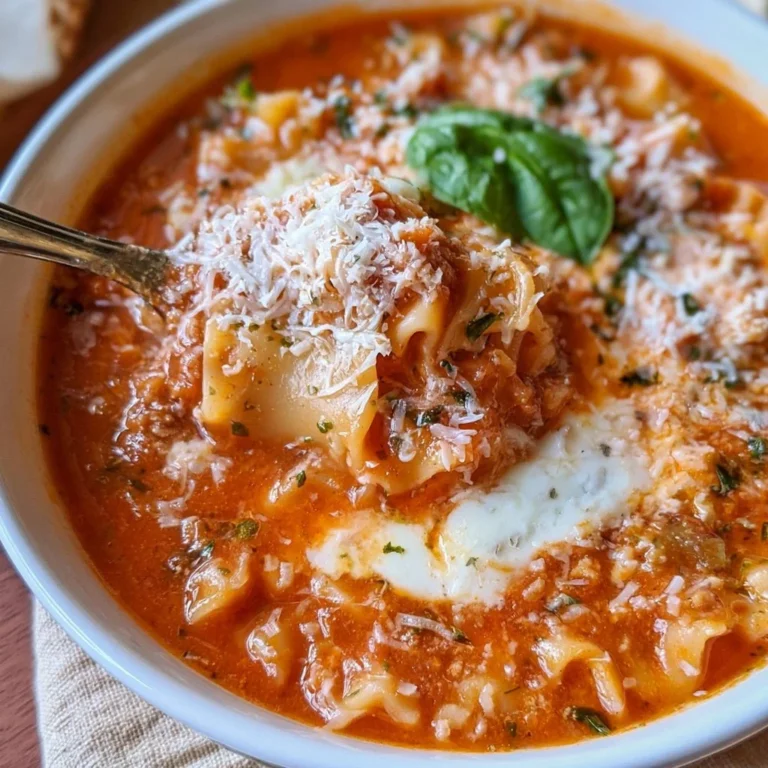 Soupe de Lasagne Haute Protéine prête à être servie, riche en saveurs et en protéines.
