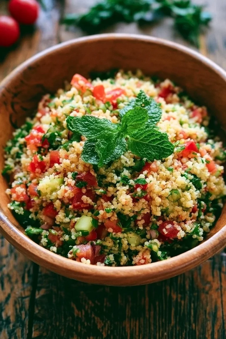 Salade de taboulé avec persil, tomate et boulgour dans un bol