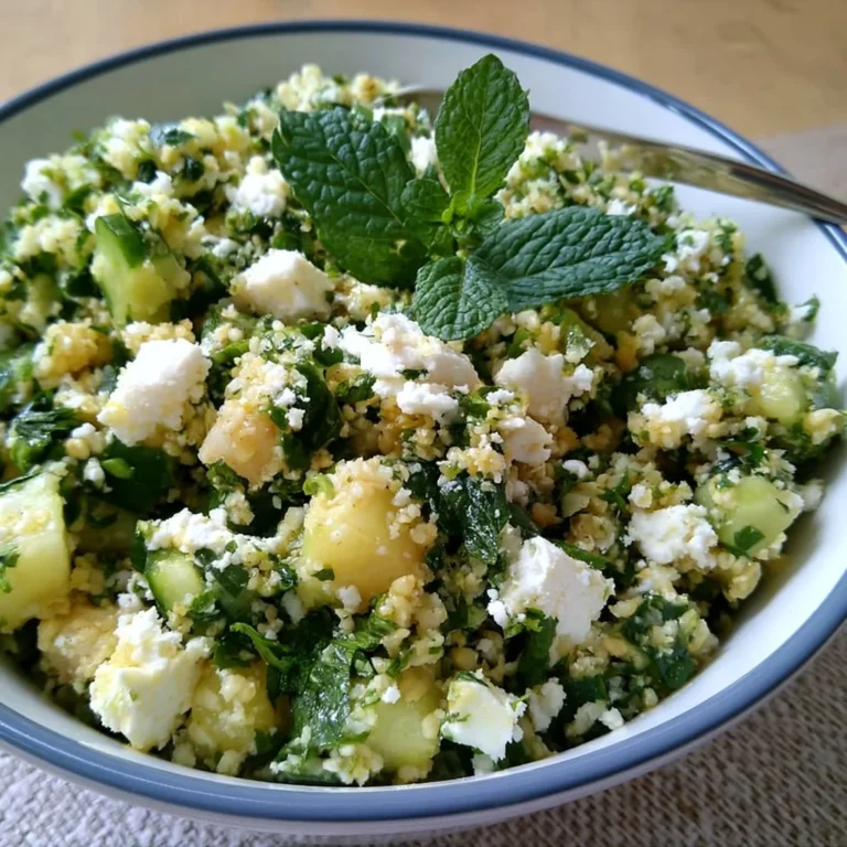 Salade de taboulé au concombre, féta et menthe, idéale pour un repas léger.