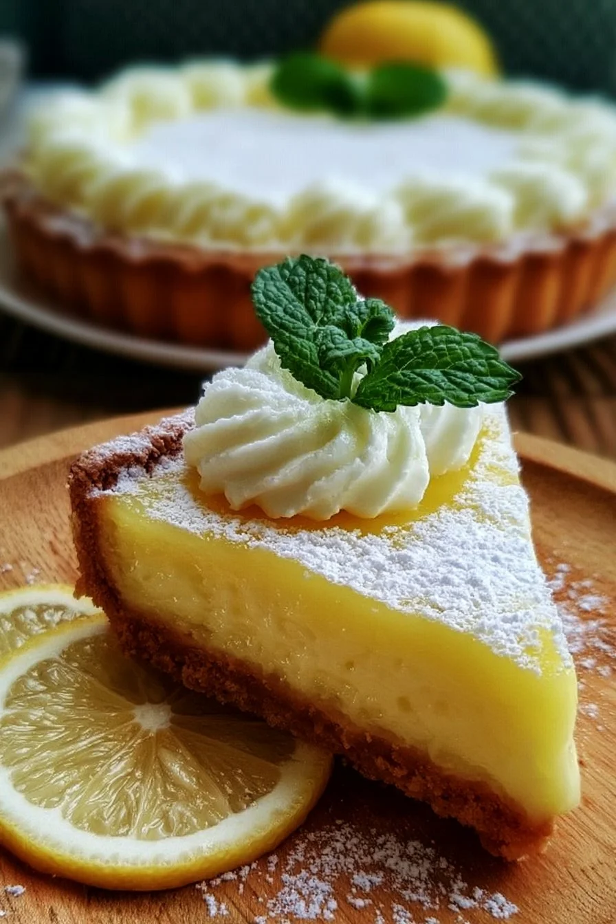 Tarte au Citron et Mascarpone garnie de zestes de citron et crème onctueuse