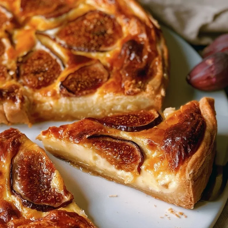 Tarte au custard aux figues, un délicieux dessert français fait maison