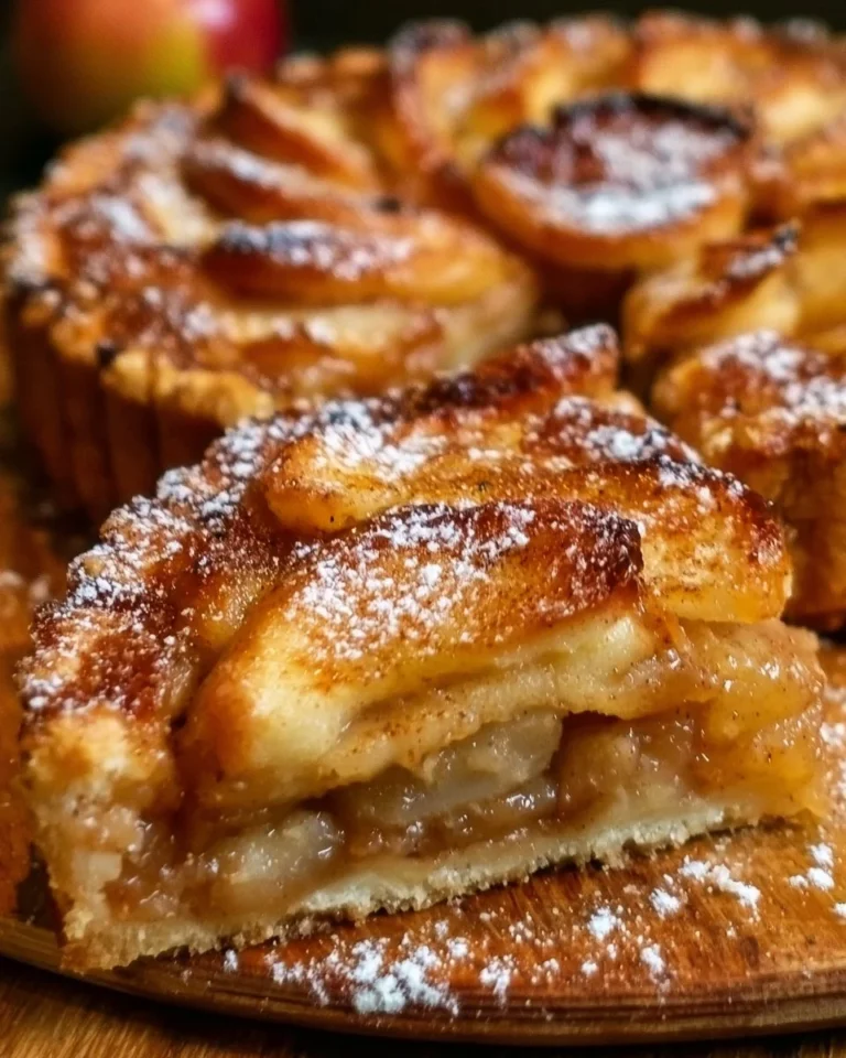 Tarte aux pommes maison dorée et appétissante prête à être dégustée