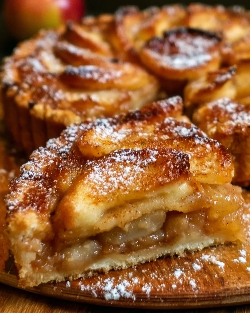 Tarte aux pommes maison dorée et appétissante prête à être dégustée