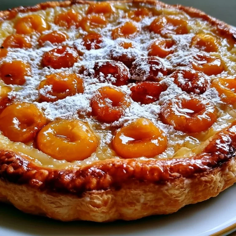Tarte Feuilletée aux Mirabelles avec une croûte dorée et des fruits juteux