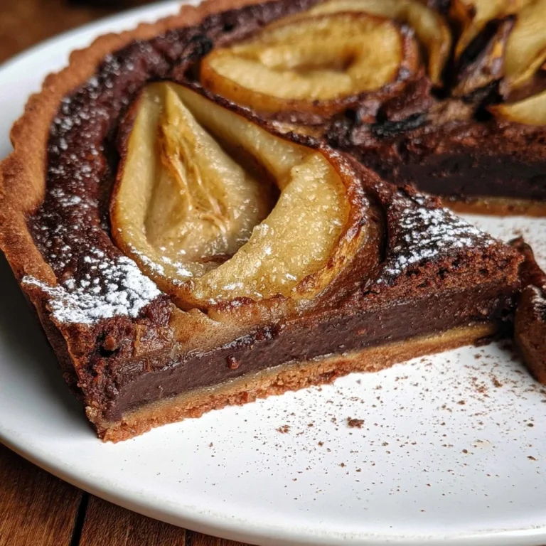 Tarte Frangipane au Chocolat et à la Poire, recette vegan délicieuse