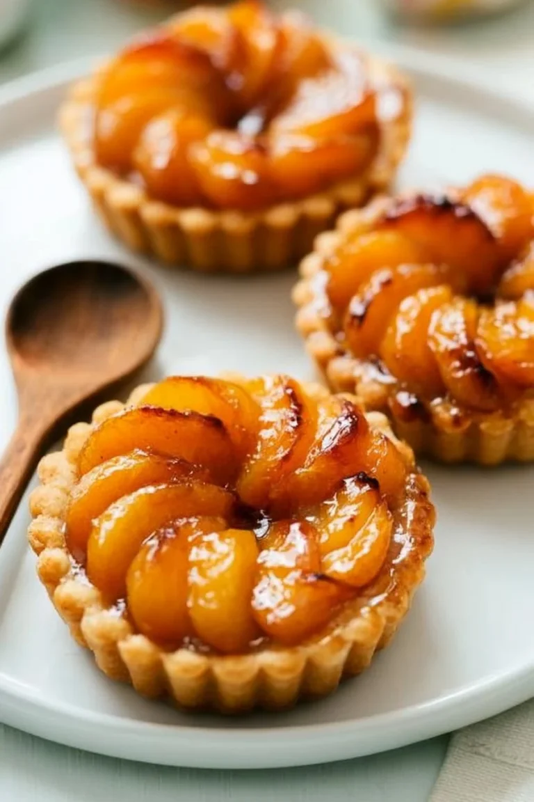 Tartelettes aux mirabelles dorées et appétissantes sur une assiette