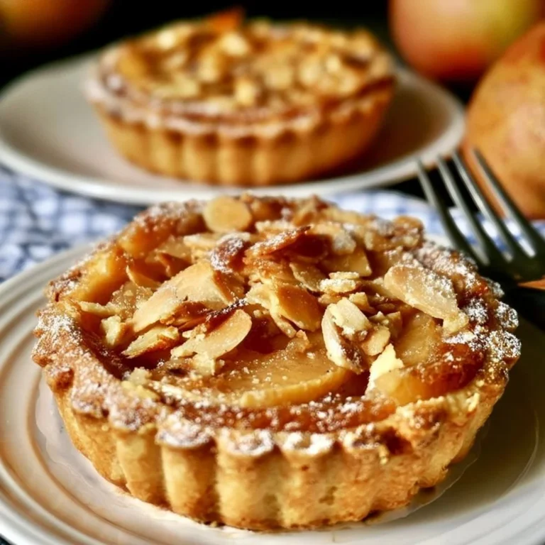 Tartes aux pommes individuelles garnies d'amandes appetissantes