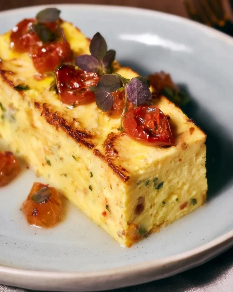 Terrine de chou-fleur au curcuma et tomates confites, plat coloré et savoureux