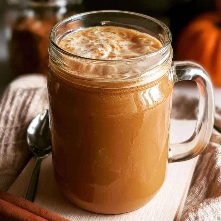 Recette de latte au potiron épicé sain dans une tasse chaude