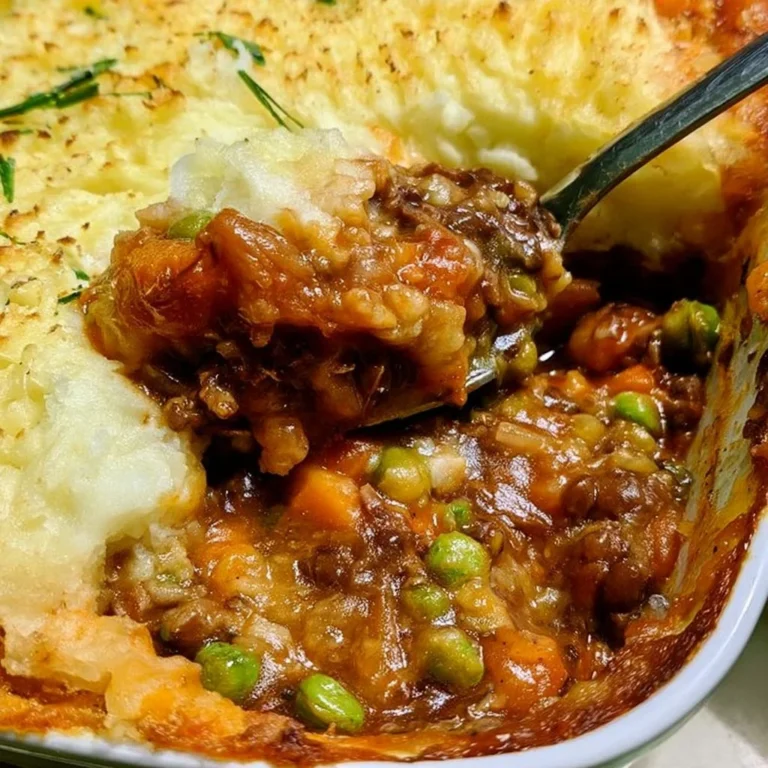 Tourte de berger végétarienne avec légumes frais et pâte dorée