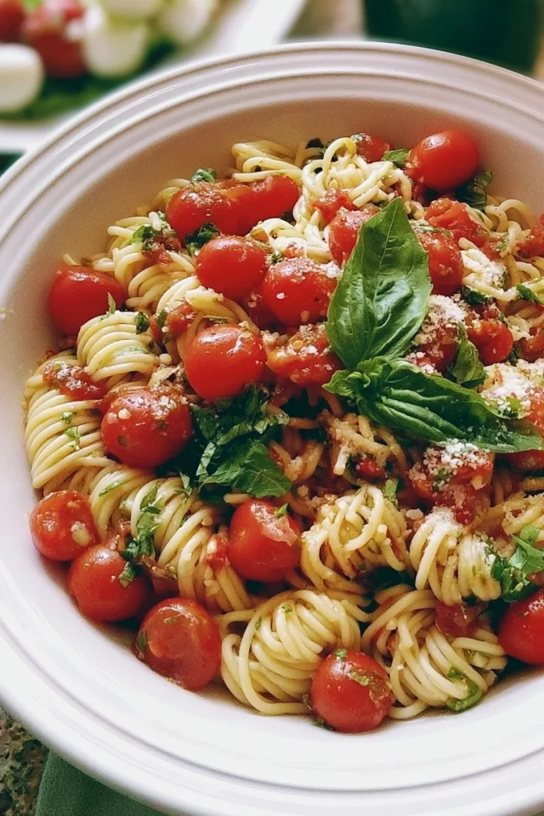 Assiette de spaghetti aux USA garnie de sauce tomate et basilic