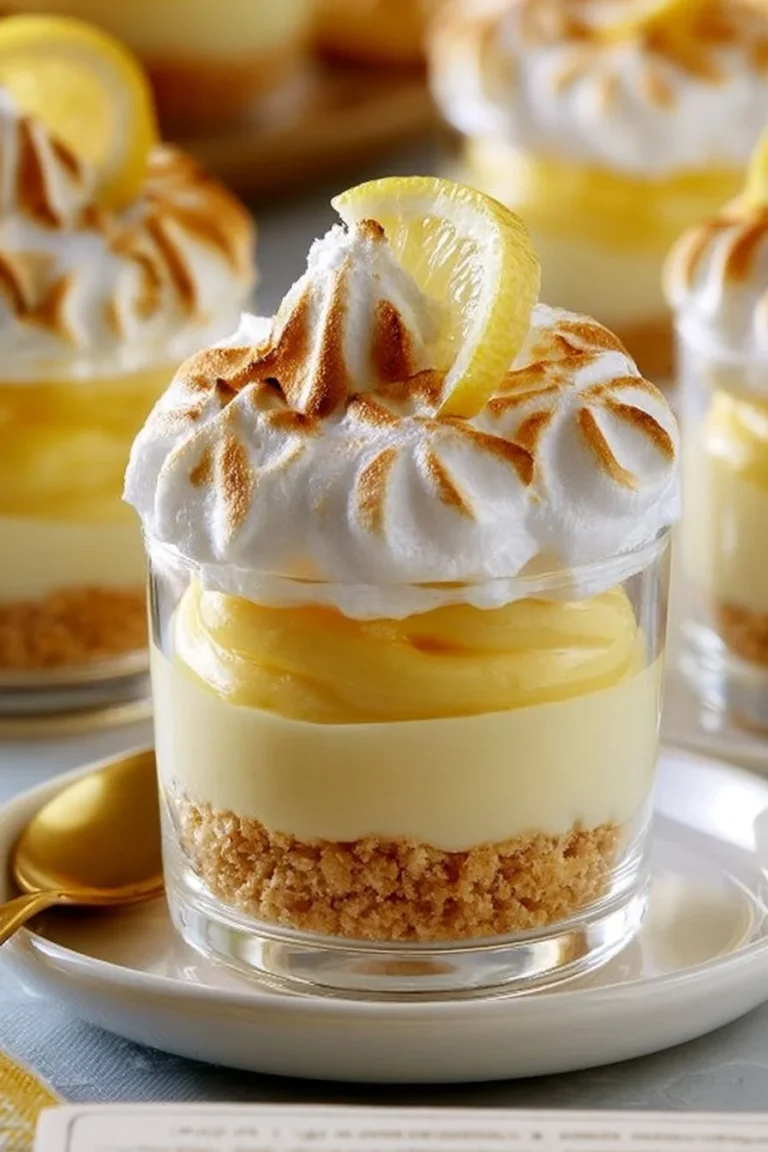 Verrines légère façon tarte au citron meringuée avec des zestes de citron