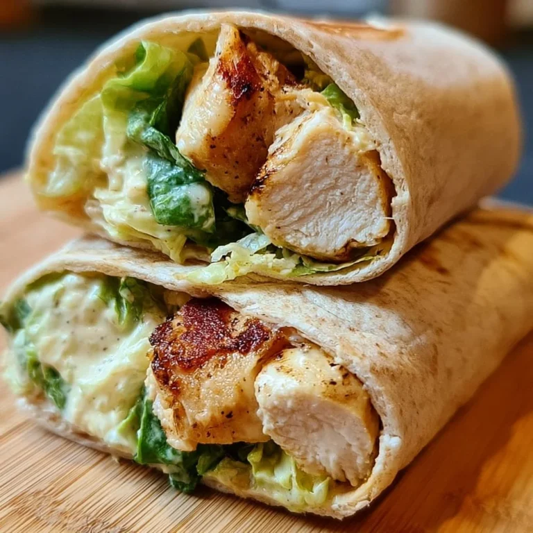 Wrap de salade César au poulet avec légumes frais et sauce crémeuse