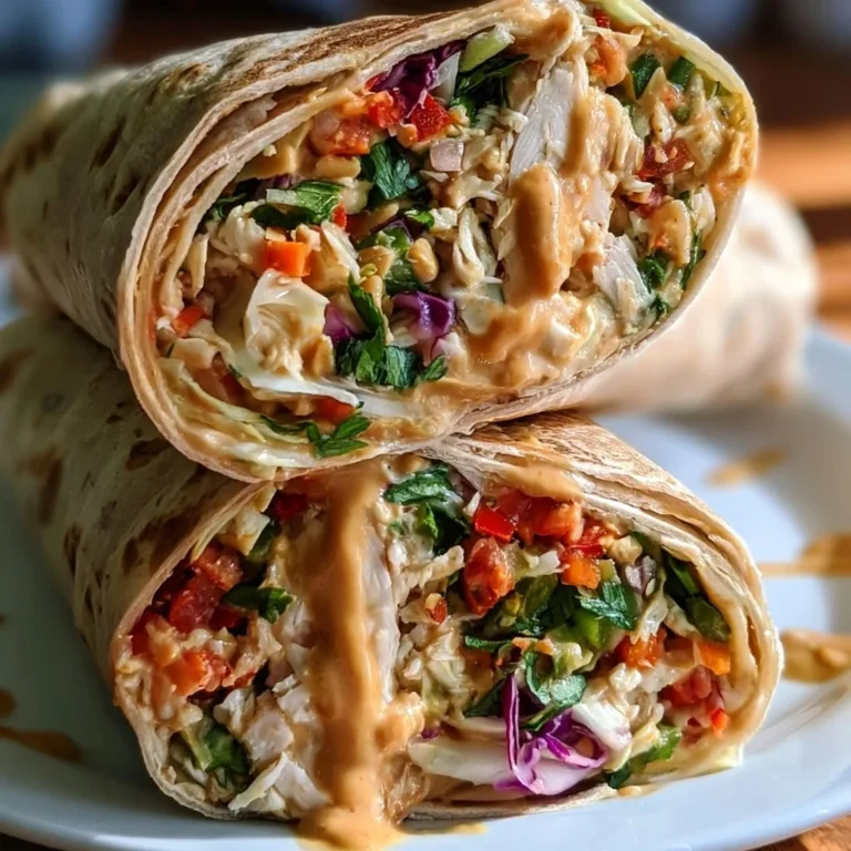 Wraps au poulet et aux cacahuètes thaïlandaises savoureux et colorés