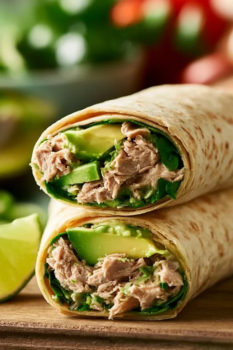 Wraps délicieux avec thon et avocat, parfaits pour un repas sain.