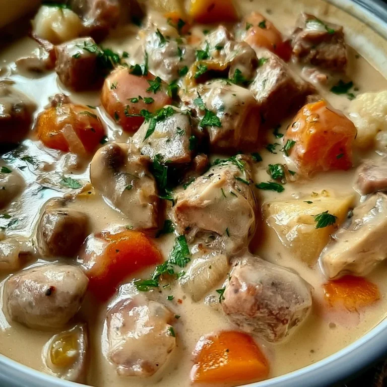 Plat de Blanquette de veau servi dans une assiette avec des légumes